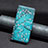 Leather Case Stands Fashionable Pattern Flip Cover Holder B01F for Xiaomi Mi 13 5G Cyan