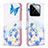 Leather Case Stands Fashionable Pattern Flip Cover Holder B01F for Xiaomi Mi 14 5G Blue