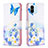 Leather Case Stands Fashionable Pattern Flip Cover Holder B01F for Xiaomi Poco C51 Blue