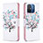 Leather Case Stands Fashionable Pattern Flip Cover Holder B01F for Xiaomi Poco C55 White