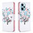 Leather Case Stands Fashionable Pattern Flip Cover Holder B01F for Xiaomi Poco F5 5G White