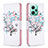 Leather Case Stands Fashionable Pattern Flip Cover Holder B01F for Xiaomi Poco X5 5G White