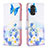 Leather Case Stands Fashionable Pattern Flip Cover Holder B01F for Xiaomi Redmi Note 11 4G (2022) Blue