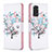 Leather Case Stands Fashionable Pattern Flip Cover Holder B01F for Xiaomi Redmi Note 11 4G (2022) White