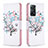 Leather Case Stands Fashionable Pattern Flip Cover Holder B01F for Xiaomi Redmi Note 11 Pro 5G White