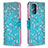 Leather Case Stands Fashionable Pattern Flip Cover Holder B01F for Xiaomi Redmi Note 11 SE India 4G