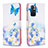 Leather Case Stands Fashionable Pattern Flip Cover Holder B01F for Xiaomi Redmi Note 11T 5G Blue