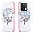 Leather Case Stands Fashionable Pattern Flip Cover Holder B01F for Xiaomi Redmi Note 13 5G White