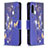 Leather Case Stands Fashionable Pattern Flip Cover Holder B03F for Samsung Galaxy A02 Navy Blue