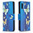 Leather Case Stands Fashionable Pattern Flip Cover Holder B03F for Samsung Galaxy A02 Sky Blue