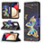 Leather Case Stands Fashionable Pattern Flip Cover Holder B03F for Samsung Galaxy A02s