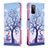 Leather Case Stands Fashionable Pattern Flip Cover Holder B03F for Samsung Galaxy A02s Clove Purple