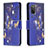 Leather Case Stands Fashionable Pattern Flip Cover Holder B03F for Samsung Galaxy A02s Navy Blue