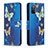 Leather Case Stands Fashionable Pattern Flip Cover Holder B03F for Samsung Galaxy A02s Sky Blue