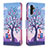 Leather Case Stands Fashionable Pattern Flip Cover Holder B03F for Samsung Galaxy A04s Clove Purple
