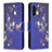 Leather Case Stands Fashionable Pattern Flip Cover Holder B03F for Samsung Galaxy A04s Navy Blue