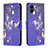 Leather Case Stands Fashionable Pattern Flip Cover Holder B03F for Samsung Galaxy A05 Navy Blue