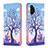 Leather Case Stands Fashionable Pattern Flip Cover Holder B03F for Samsung Galaxy A13 4G Clove Purple