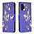 Leather Case Stands Fashionable Pattern Flip Cover Holder B03F for Samsung Galaxy A13 4G Navy Blue