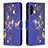 Leather Case Stands Fashionable Pattern Flip Cover Holder B03F for Samsung Galaxy A13 5G Navy Blue