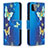 Leather Case Stands Fashionable Pattern Flip Cover Holder B03F for Samsung Galaxy A22 5G Sky Blue