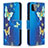 Leather Case Stands Fashionable Pattern Flip Cover Holder B03F for Samsung Galaxy A22s 5G Sky Blue