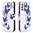 Leather Case Stands Fashionable Pattern Flip Cover Holder B03F for Samsung Galaxy A34 5G Blue