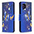 Leather Case Stands Fashionable Pattern Flip Cover Holder B03F for Samsung Galaxy A42 5G Navy Blue