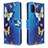 Leather Case Stands Fashionable Pattern Flip Cover Holder B03F for Samsung Galaxy A51 5G Sky Blue