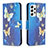 Leather Case Stands Fashionable Pattern Flip Cover Holder B03F for Samsung Galaxy A53 5G Sky Blue