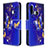 Leather Case Stands Fashionable Pattern Flip Cover Holder B03F for Samsung Galaxy A70E Navy Blue