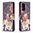 Leather Case Stands Fashionable Pattern Flip Cover Holder B03F for Samsung Galaxy A72 4G