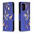 Leather Case Stands Fashionable Pattern Flip Cover Holder B03F for Samsung Galaxy A72 4G Navy Blue