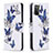 Leather Case Stands Fashionable Pattern Flip Cover Holder B03F for Samsung Galaxy F02S SM-E025F Blue