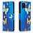 Leather Case Stands Fashionable Pattern Flip Cover Holder B03F for Samsung Galaxy F12 Sky Blue