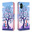 Leather Case Stands Fashionable Pattern Flip Cover Holder B03F for Samsung Galaxy M04 Clove Purple