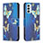 Leather Case Stands Fashionable Pattern Flip Cover Holder B03F for Samsung Galaxy M23 5G Sky Blue