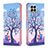 Leather Case Stands Fashionable Pattern Flip Cover Holder B03F for Samsung Galaxy M33 5G Clove Purple