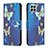Leather Case Stands Fashionable Pattern Flip Cover Holder B03F for Samsung Galaxy M33 5G Sky Blue