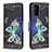 Leather Case Stands Fashionable Pattern Flip Cover Holder B03F for Samsung Galaxy Note 20 5G Black