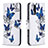 Leather Case Stands Fashionable Pattern Flip Cover Holder B03F for Samsung Galaxy Note 20 5G Blue