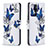 Leather Case Stands Fashionable Pattern Flip Cover Holder B03F for Samsung Galaxy Note 20 Ultra 5G Blue