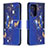 Leather Case Stands Fashionable Pattern Flip Cover Holder B03F for Samsung Galaxy Note 20 Ultra 5G Navy Blue