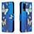 Leather Case Stands Fashionable Pattern Flip Cover Holder B03F for Samsung Galaxy S20 FE (2022) 5G Sky Blue