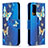 Leather Case Stands Fashionable Pattern Flip Cover Holder B03F for Samsung Galaxy S20 FE 4G Sky Blue