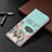 Leather Case Stands Fashionable Pattern Flip Cover Holder B03F for Samsung Galaxy S24 Ultra 5G