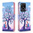 Leather Case Stands Fashionable Pattern Flip Cover Holder B03F for Vivo Y02 Clove Purple