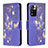 Leather Case Stands Fashionable Pattern Flip Cover Holder B03F for Xiaomi Mi 11i 5G (2022) Navy Blue