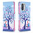 Leather Case Stands Fashionable Pattern Flip Cover Holder B03F for Xiaomi Mi 11i 5G Clove Purple