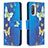 Leather Case Stands Fashionable Pattern Flip Cover Holder B03F for Xiaomi Mi 11i 5G Sky Blue